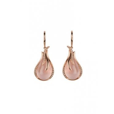Rose quartz and diamond 18ct rose gold earrings