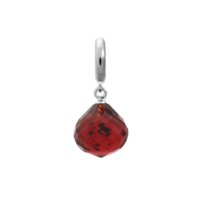 Ruby love drop silver charm by Endless