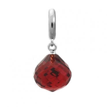 Ruby love drop silver charm by Endless