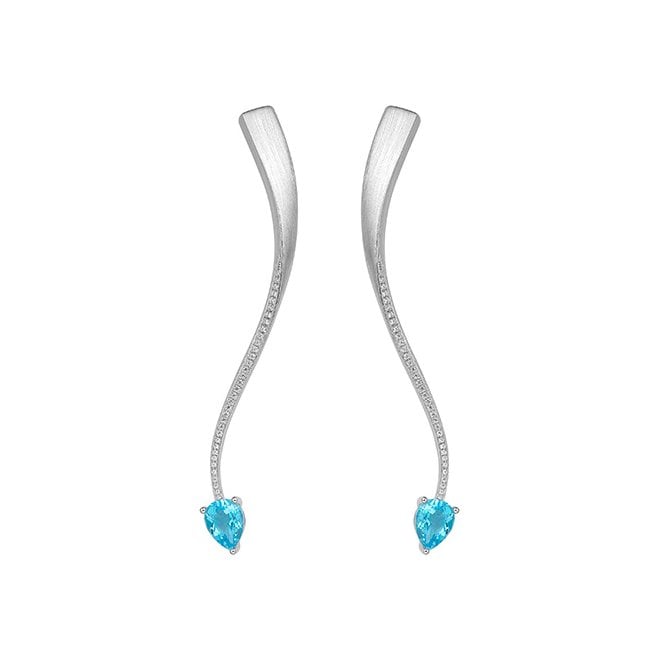 Shooting Star blue topaz earrings by Fei Liu