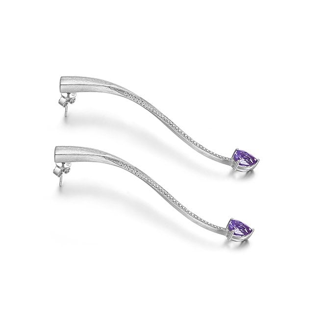 Shooting Star long drop earrings by Fei Liu