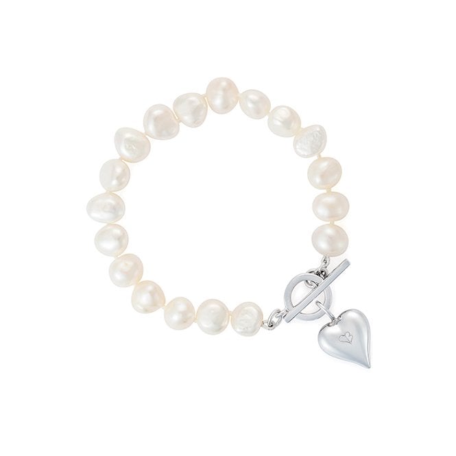 Signature heart white pearl bracelet by Claudia Bradby
