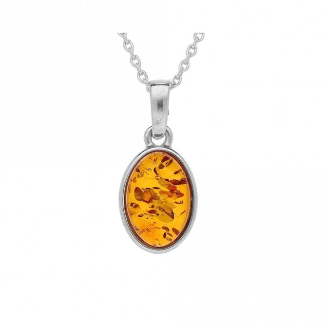 Silver and amber necklace