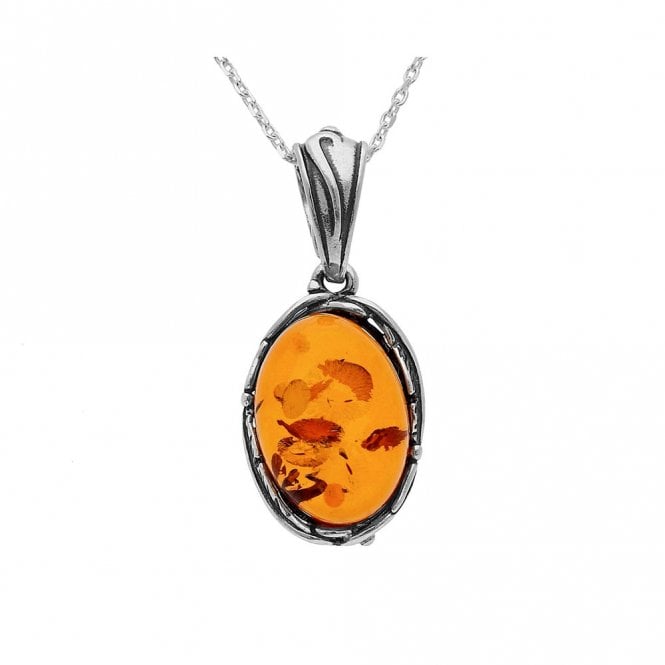 Silver and amber necklace