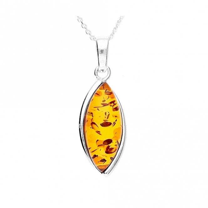 Silver and amber necklace
