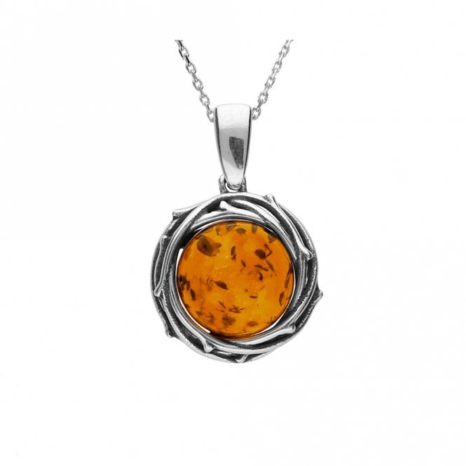Silver and amber necklace