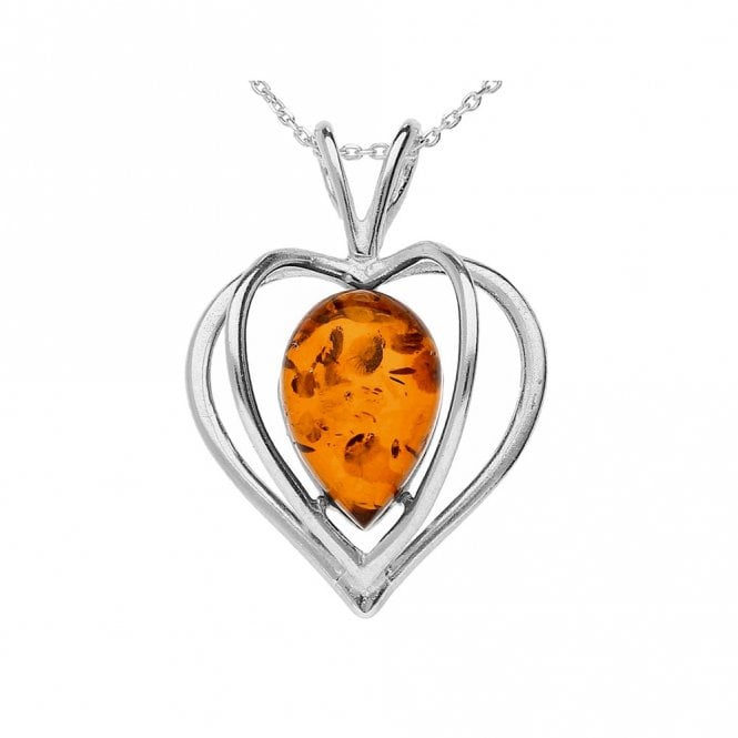 Silver and amber necklace