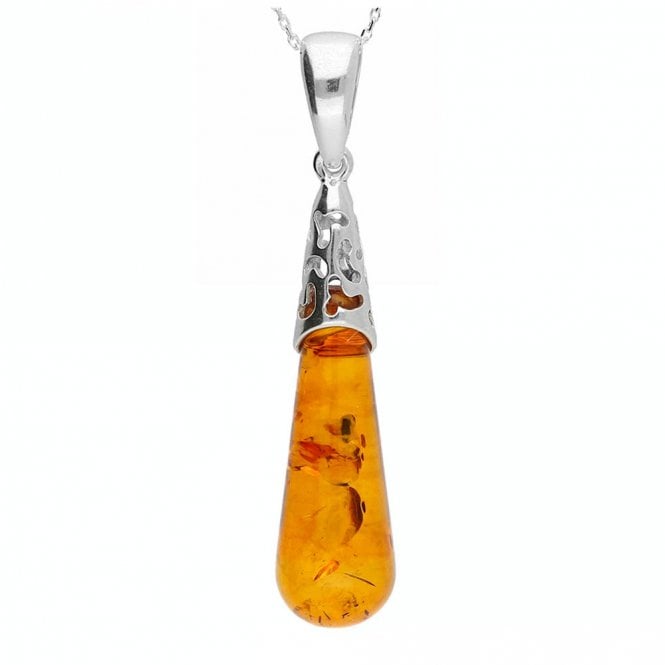 Silver and amber necklace