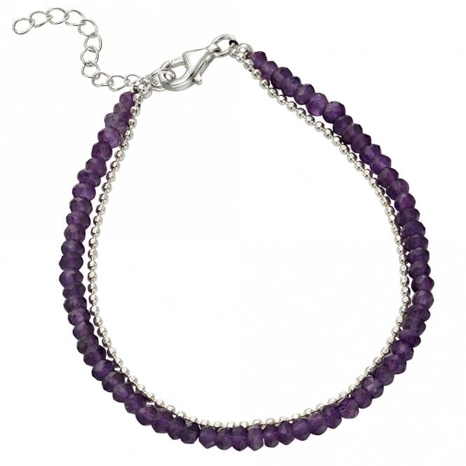Silver and amethyst bracelet