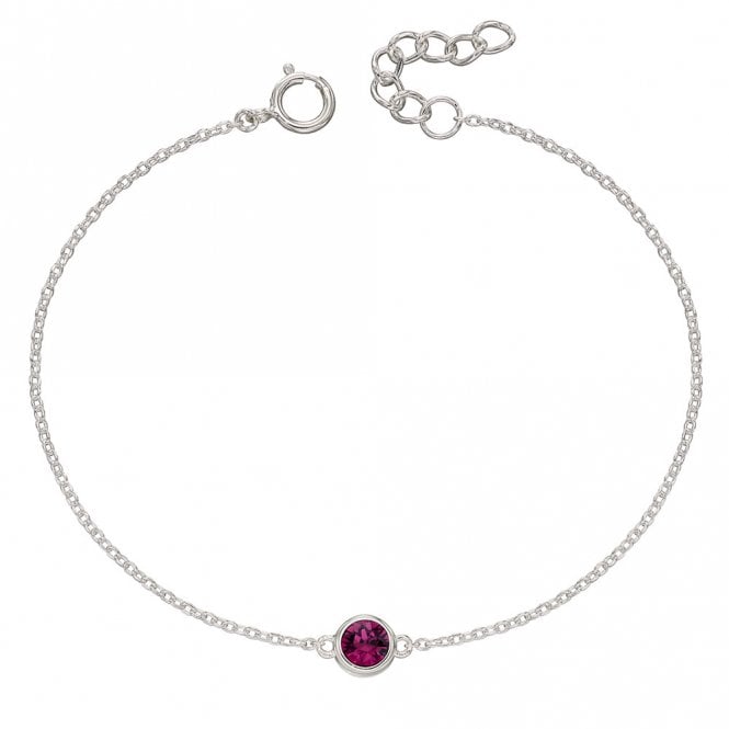 Silver and Amethyst Colour Crystal Bracelet