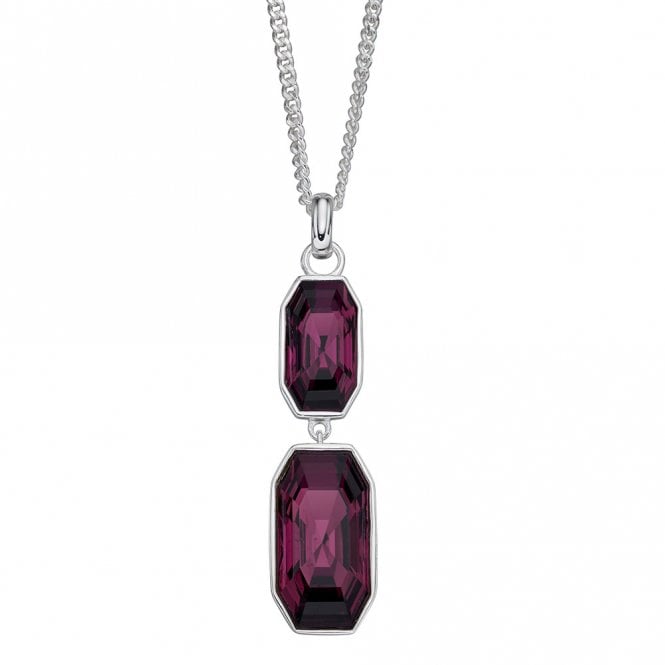 Silver and Amethyst Crystal Pendant and Chain
