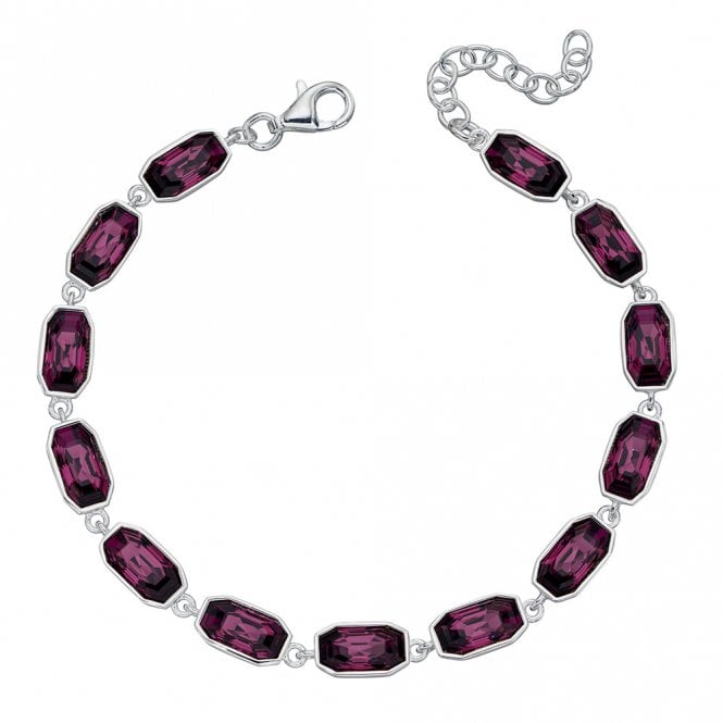 Silver and Amethyst Crystal Tennis Bracelet