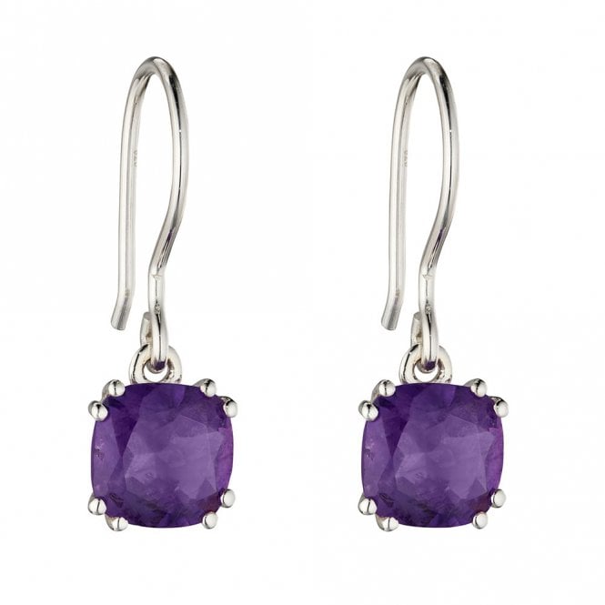 Silver and Amethyst Drop Earrings