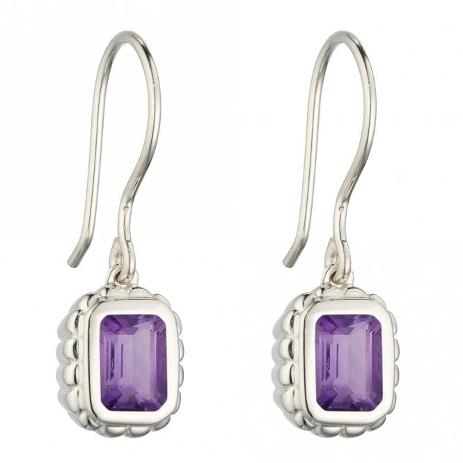 Silver and Amethyst Drop Earrings
