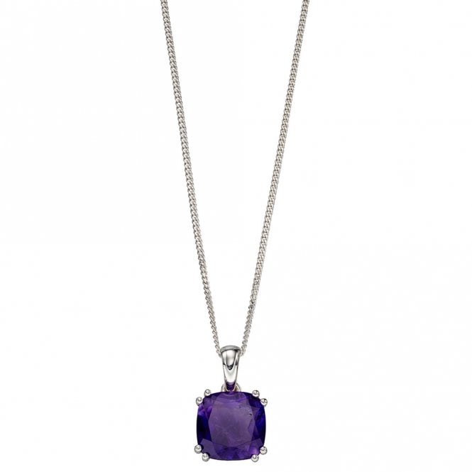 Silver and Amethyst Pendant and Chain