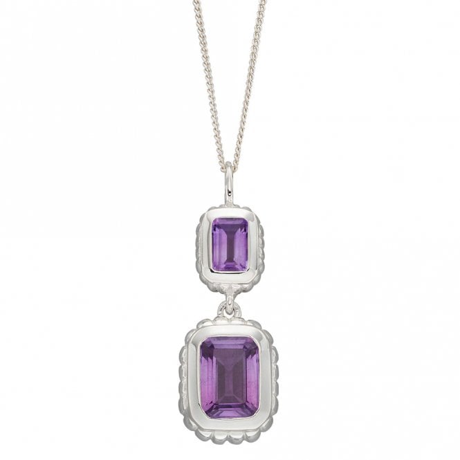 Silver and Amethyst Pendant and Chain