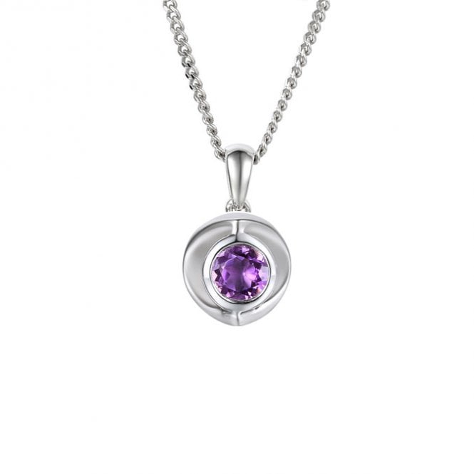 Silver and Amethyst Pendant and Chain