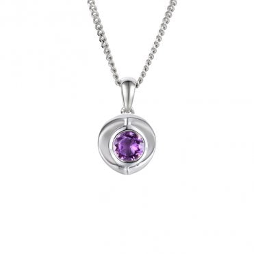 Silver and Amethyst Pendant and Chain