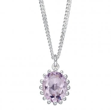 Silver and Amethyst Pendant and Chain
