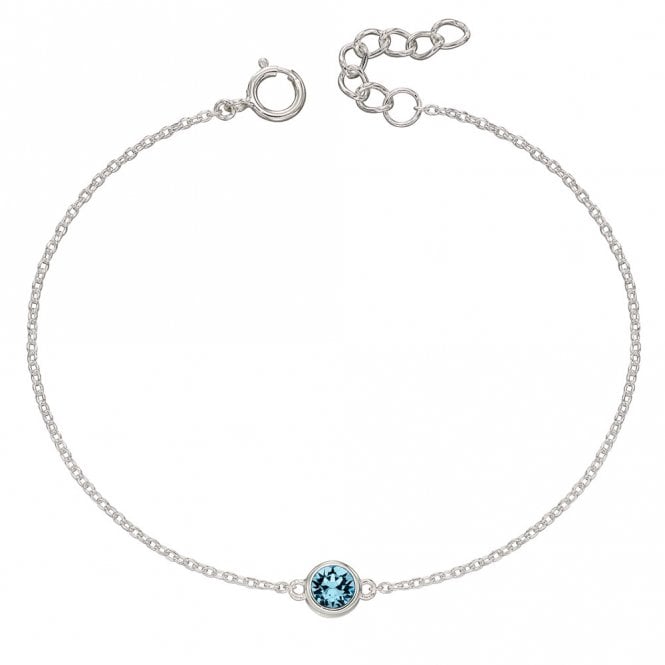 Silver and Aquamarine Colour Crystal Bracelet