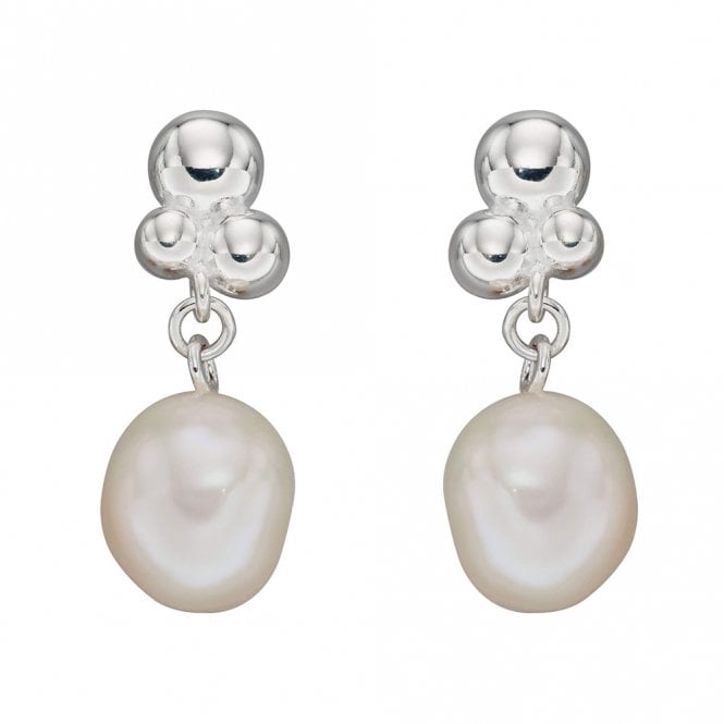 Silver and Baroque Pearl Drop Earrings