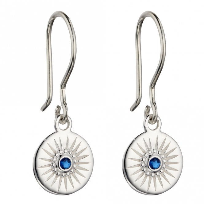 Silver and Blue Crystal Drop Earrings.