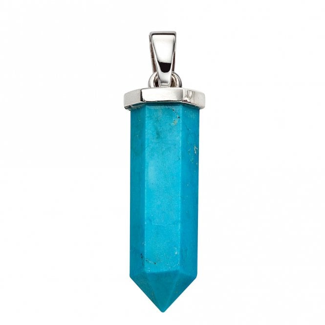 Silver and blue megnesite shard pendant and chain