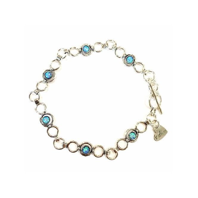 Silver and blue opal bracelet