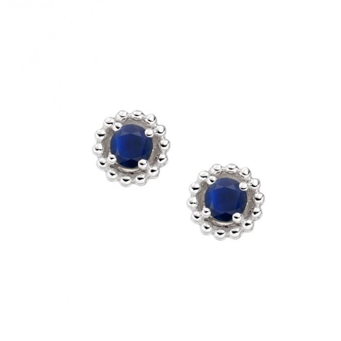 Silver and blue sapphire stud earrings