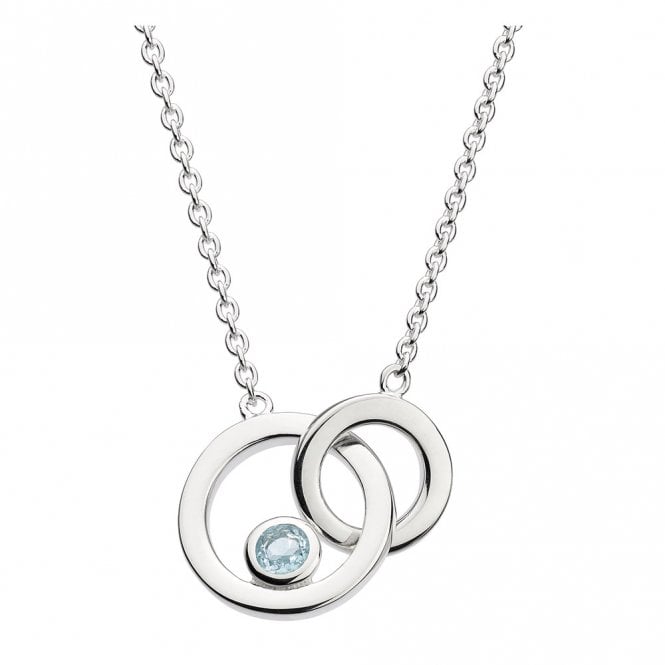 Silver and blue topaz circle link necklace by Kit Heath