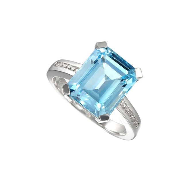 Silver and blue topaz dress ring