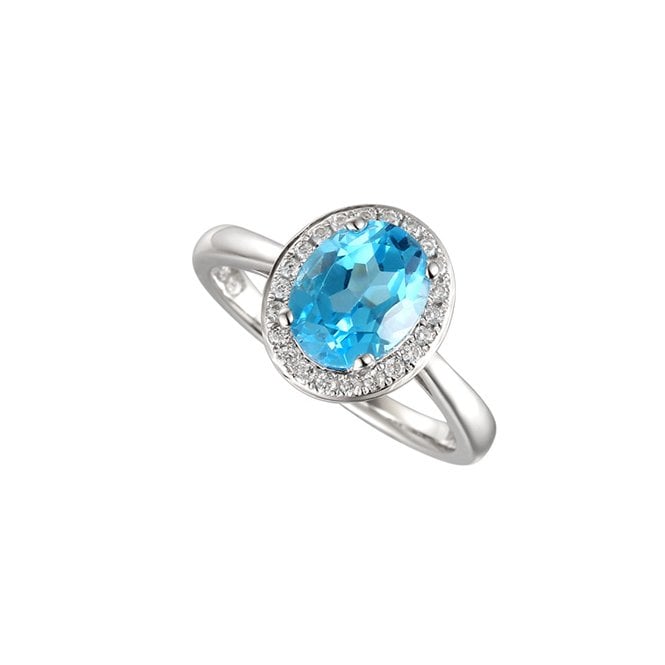 Silver and blue topaz dress ring