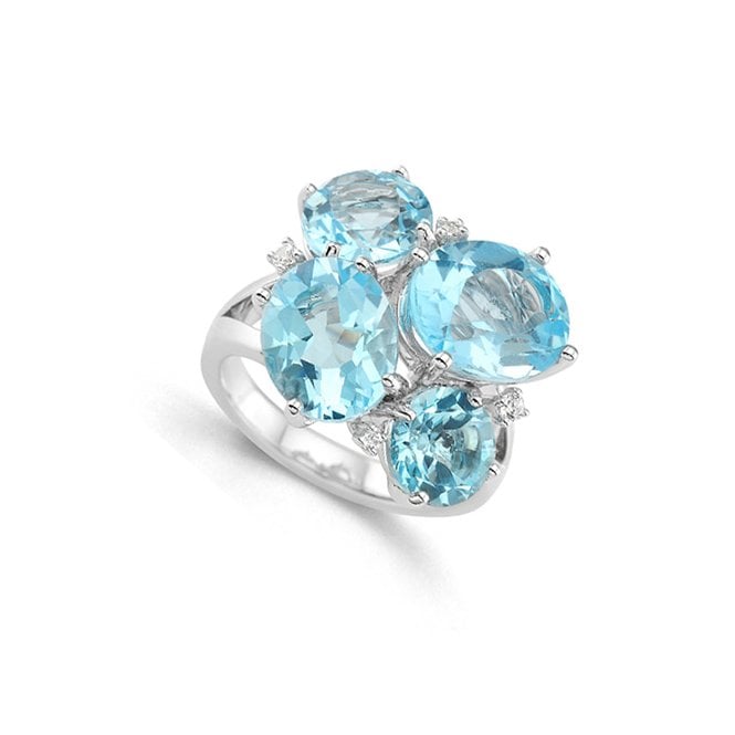 Silver and blue topaz dress ring