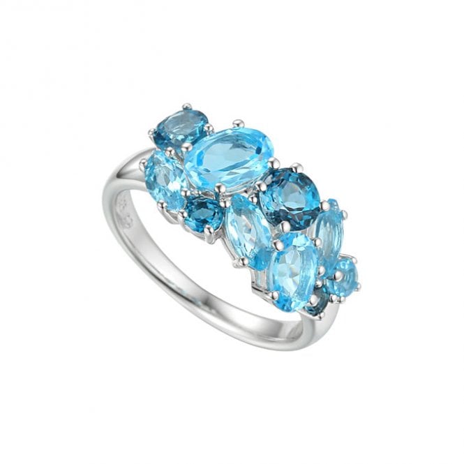 Silver and blue topaz dress ring.
