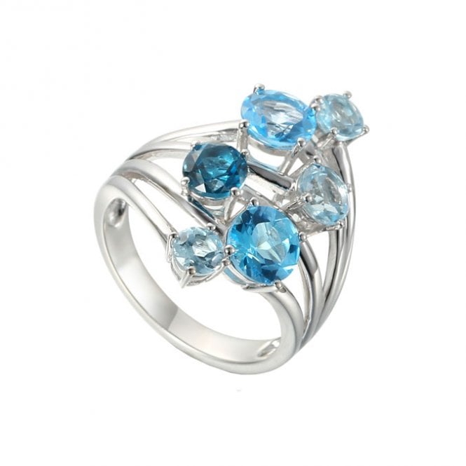 Silver and blue topaz dress ring