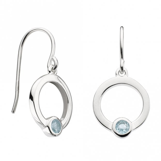 Silver and blue topaz drop earrings by Kit Heath