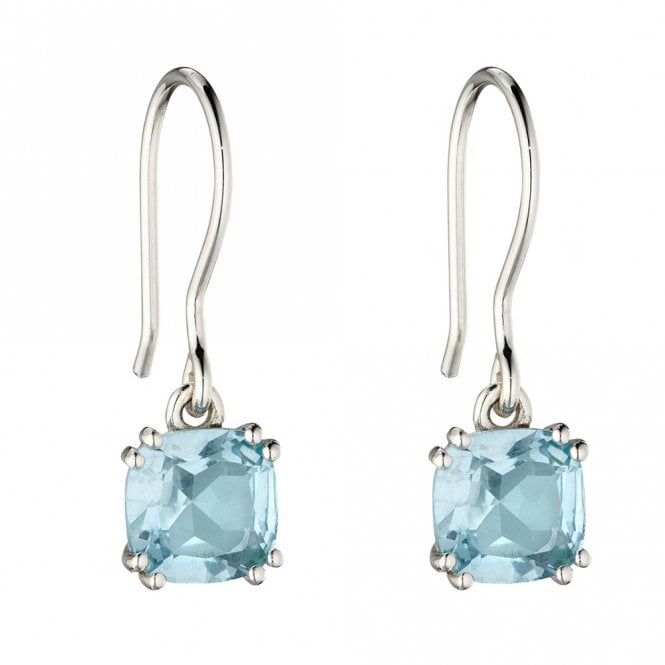 Silver and Blue Topaz Drop Earrings