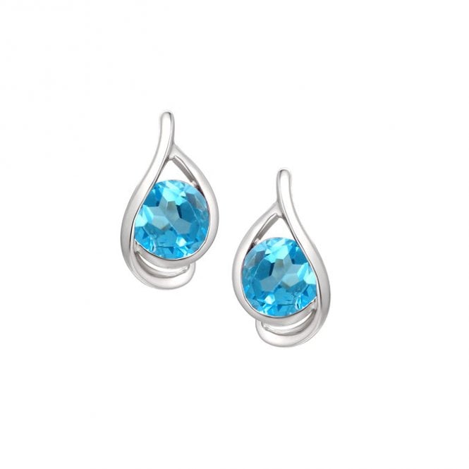 Silver and blue topaz earrings