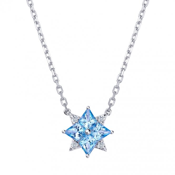 Silver and Blue Topaz Necklace by Fei Liu