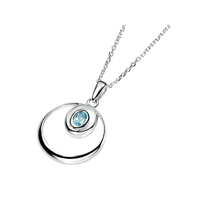 Silver and blue topaz necklace