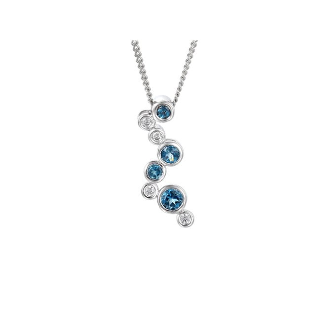 Silver and blue topaz pendant and chain