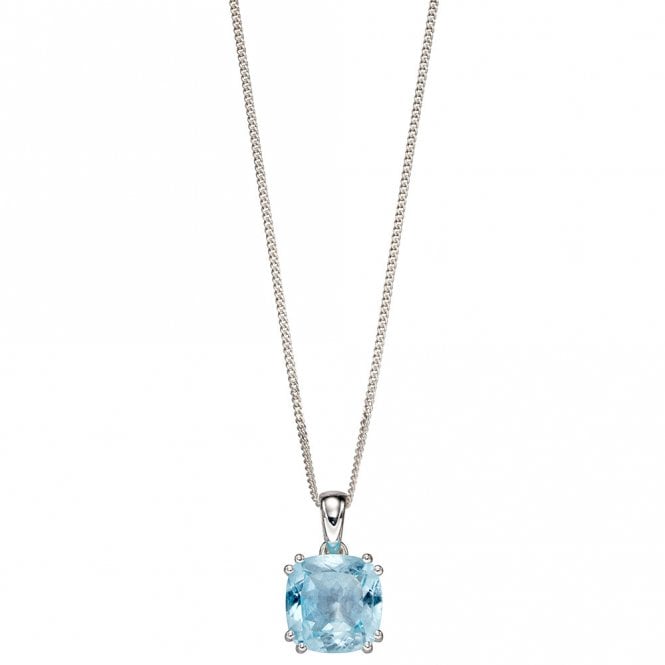 Silver and Blue Topaz Pendant and Chain