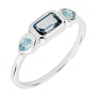 Silver and Blue Topaz Ring