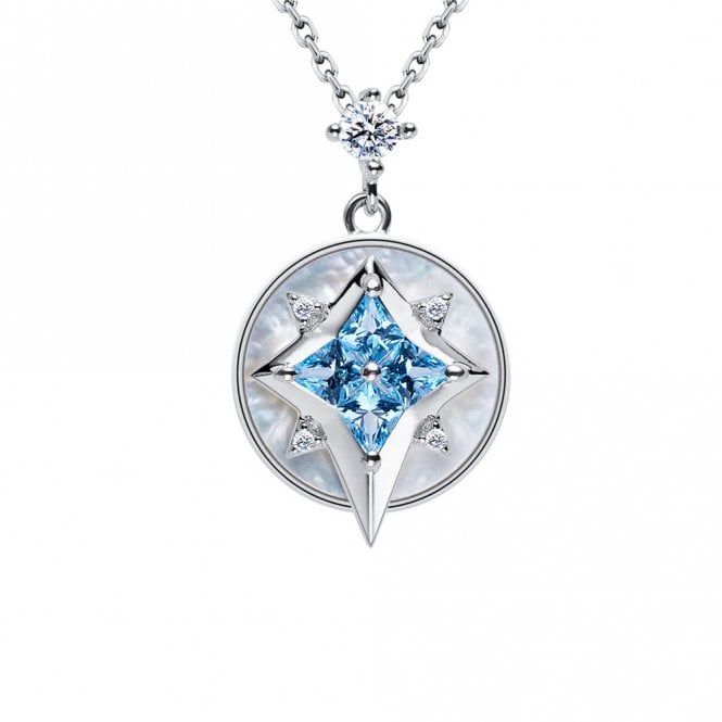 Silver and Blue Topaz Star Necklace by Fei Liu