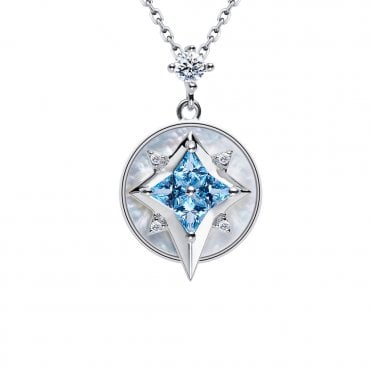 Silver and Blue Topaz Star Necklace by Fei Liu