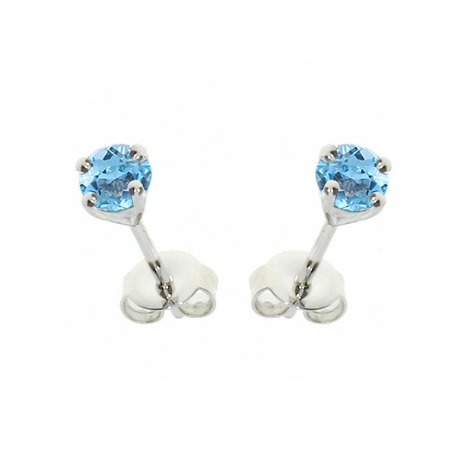 Silver and blue topaz stud earrings