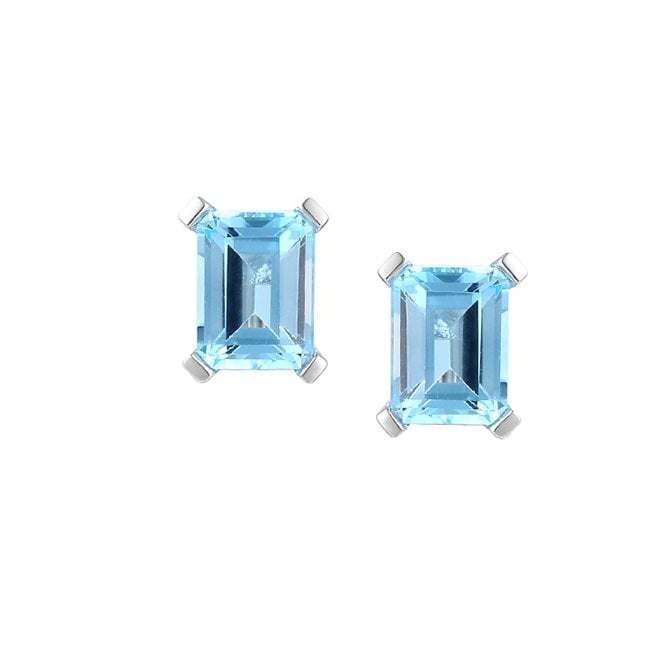 Silver and blue topaz stud earrings