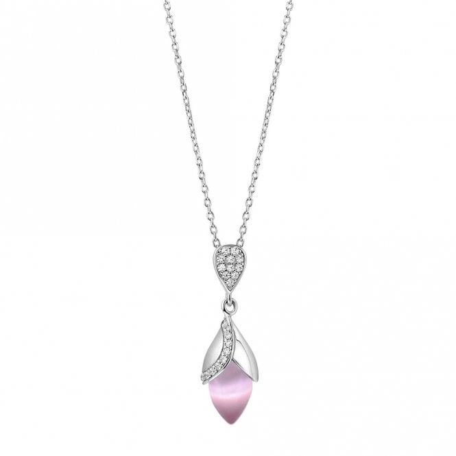 Silver and Cat's Eye Pendant and Chain by Fei Liu