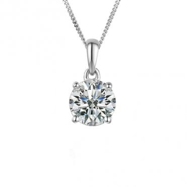 Silver and Citrine Pendant and Chain