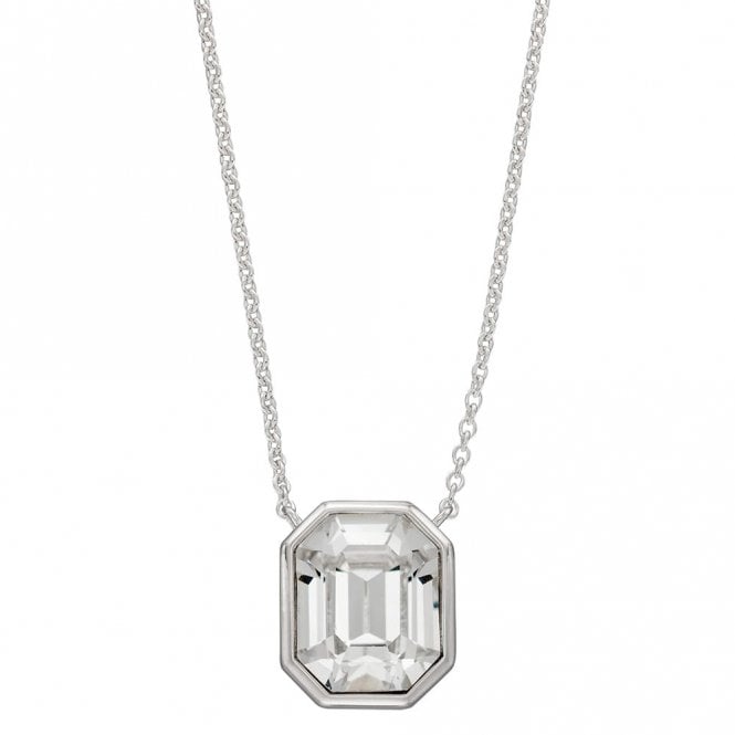Silver and Crystal Asscher Cut Necklace
